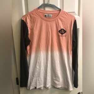 Long sleeve orange and pink t shirt size L